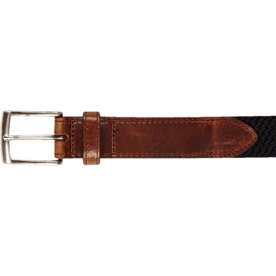 Navy and tan woven belt